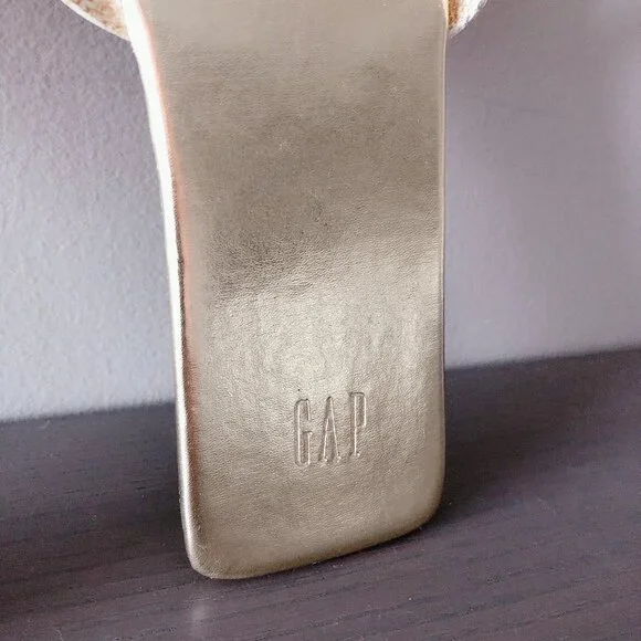 Gap Square Toe Sandals Gold Size 10 women’s shoes slides - Picture 9 of 14